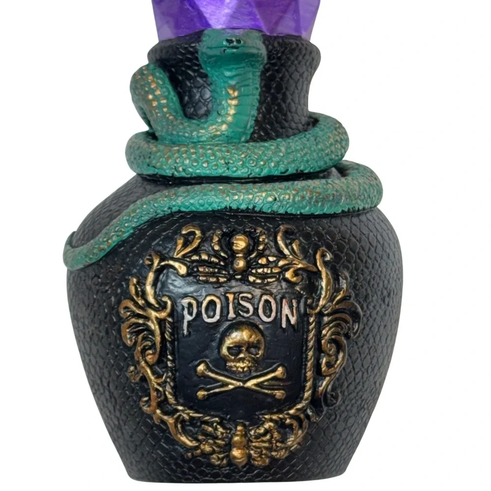 Black Green Snake Poison Soap / Lotion Dispenser Gothic Apothecary‎ Decor
